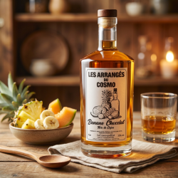 Rhum arrangé maison – Banane, Chocolat & Noix de cajou 70cl 30%
