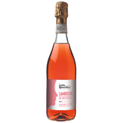 Bouteille de Lambrusco di Modena Amabile rosé pétillant, 75cl 6/8%